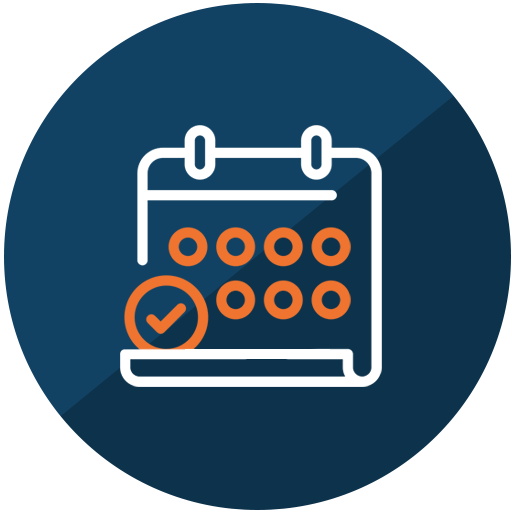 flip local - Icon of a calendar with checkmark on a day